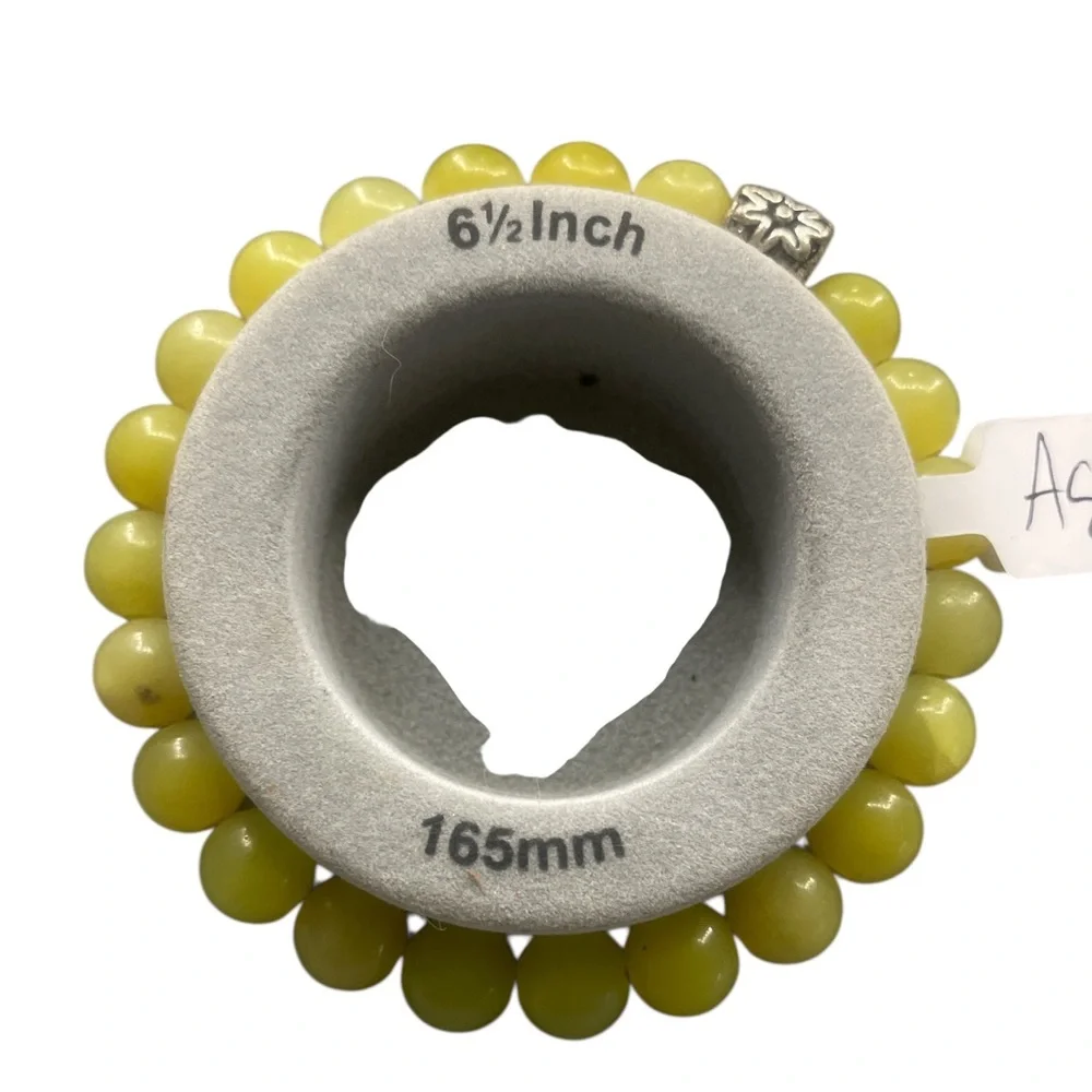 Yellow agate gemstone bracelet - Picture 3 of 6